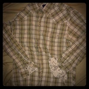 Contrast western style button up shirt